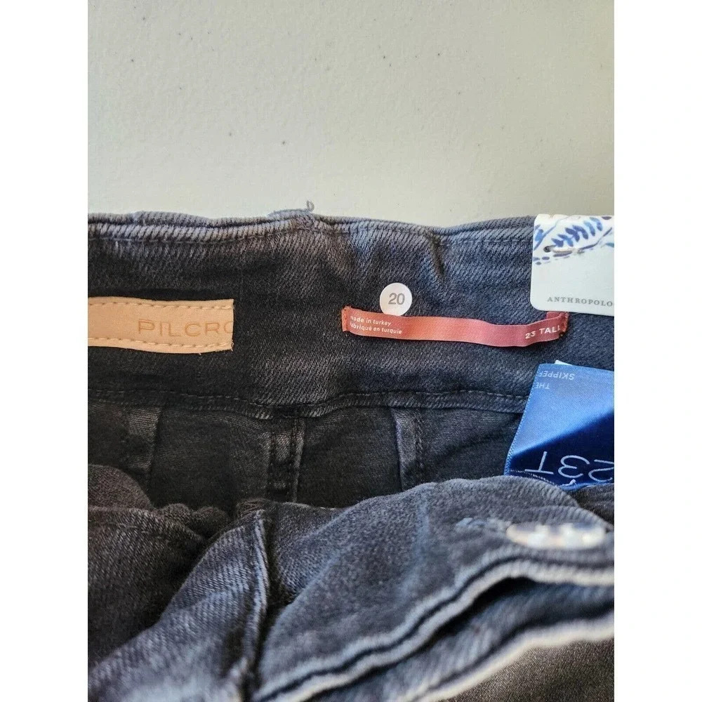 NWT Anthropologie Pilcro The Skipper Wide-Leg Jeans Size 23T Dark Grey - Picture 11 of 15